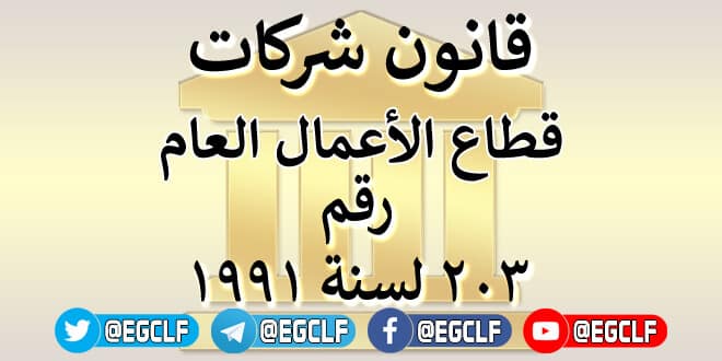 قانون شركات قطاع الاعمال رقم 203 لسنة 1991